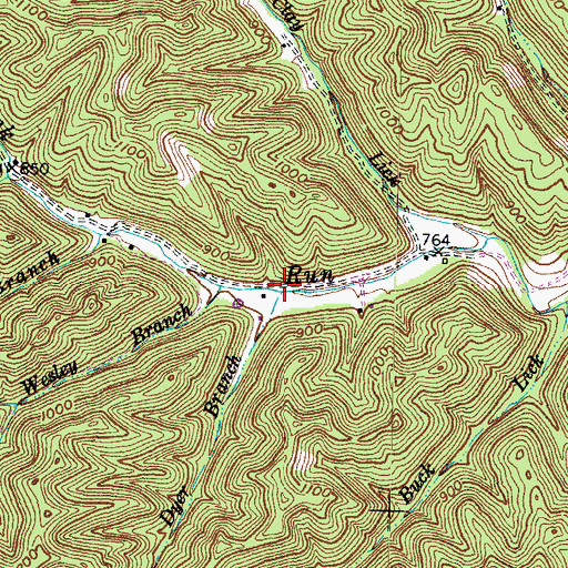 Topographic Map of Dyer Branch, KY