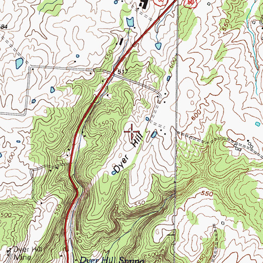 Topographic Map of Dyer Hill, KY