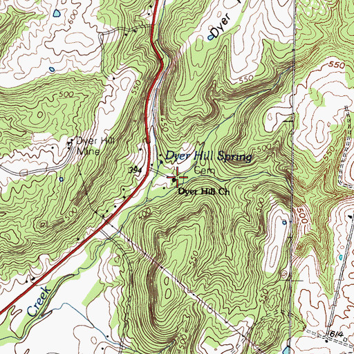 Topographic Map of Dyer Hill Church, KY
