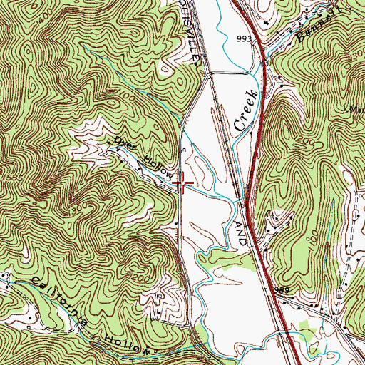 Topographic Map of Dyer Hollow, KY