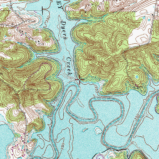 Topographic Map of Dyers Creek, KY