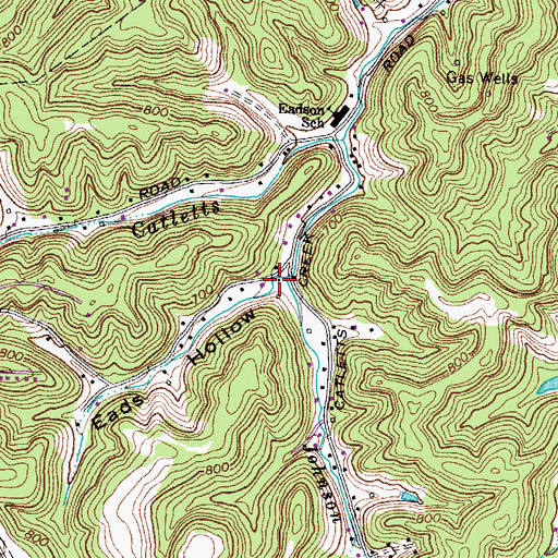Topographic Map of Eads Hollow, KY