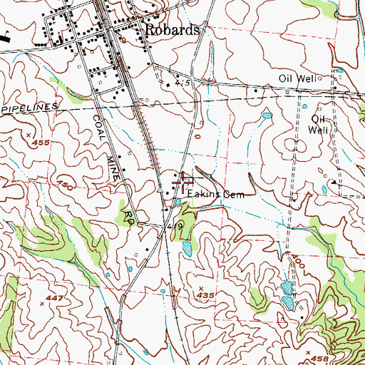 Topographic Map of Eakins Cemetery, KY