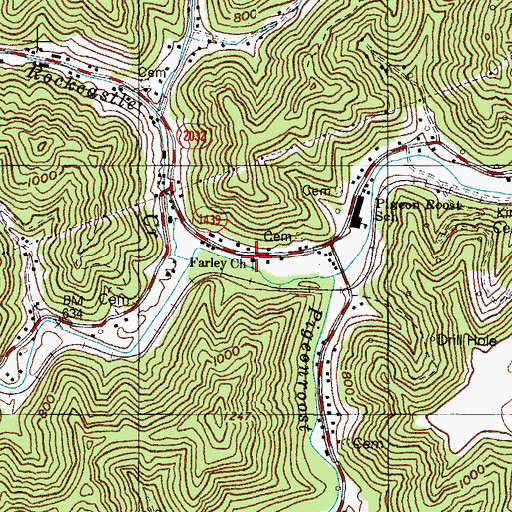 Topographic Map of Earley Church, KY