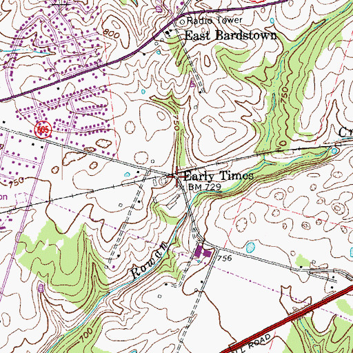 Topographic Map of Early Times, KY