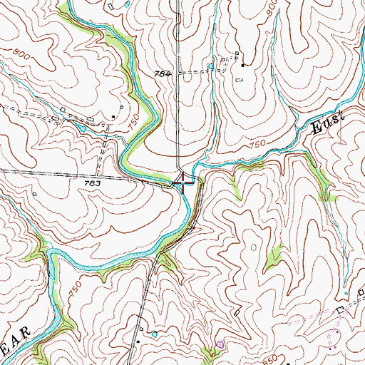 Topographic Map of East Clear Creek, KY