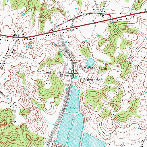 Topographic Map of East Diamond Mine, KY