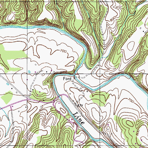 Topographic Map of East Fork Barren River, KY