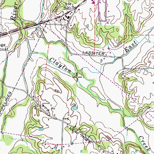 Topographic Map of East Fork Clayton Creek, KY