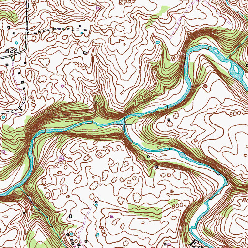Topographic Map of East Fork Clear Creek, KY