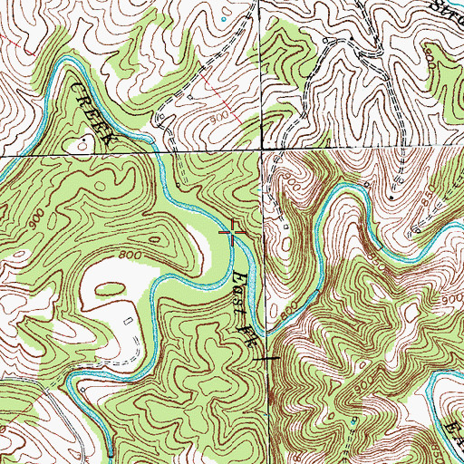 Topographic Map of East Fork Eagle Creek, KY