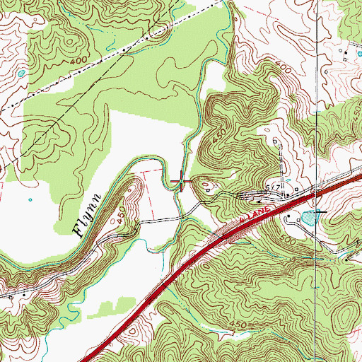 Topographic Map of East Fork Flynn Fork, KY