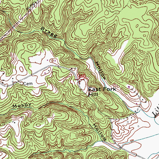 Topographic Map of East Fork Hill, KY