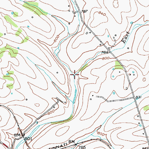 Topographic Map of East Fork McConnell Run, KY
