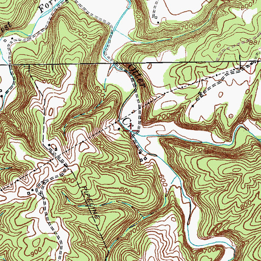 Topographic Map of East Fork Otter Creek, KY