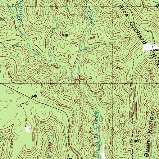Topographic Map of East Fork Overalls Creek, KY