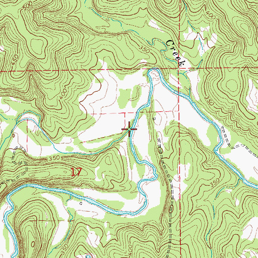 Topographic Map of Fool Creek, AR
