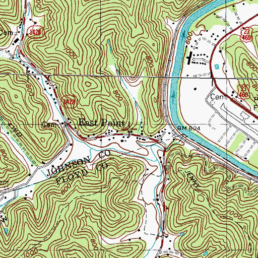 Topographic Map of East Point, KY