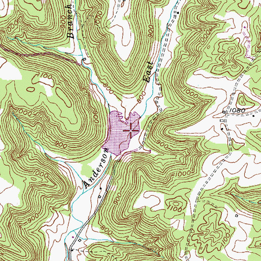 Topographic Map of East Prong Anderson Branch, KY