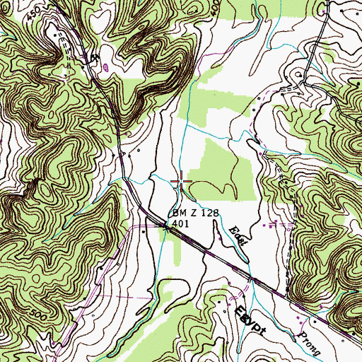 Topographic Map of East Prong Beechy Creek, KY