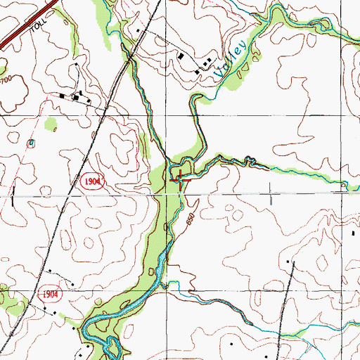Topographic Map of East Rhudes Creek, KY