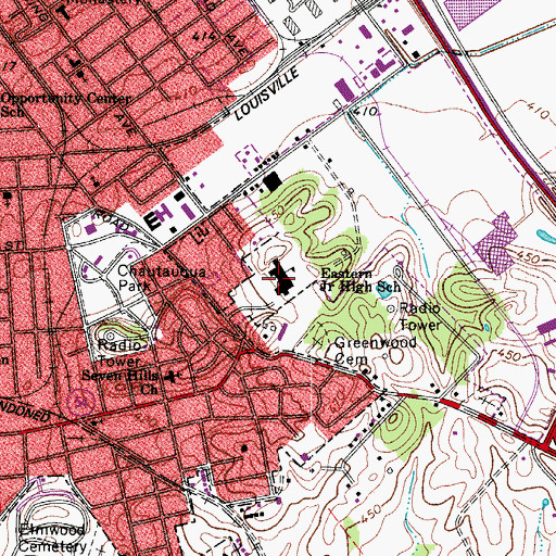 Topographic Map of Eastern Junior High School, KY
