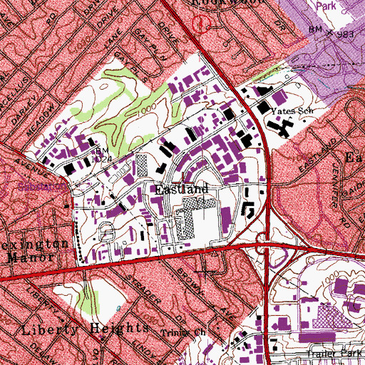 Topographic Map of Eastland, KY