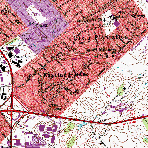 Topographic Map of Eastland Park, KY