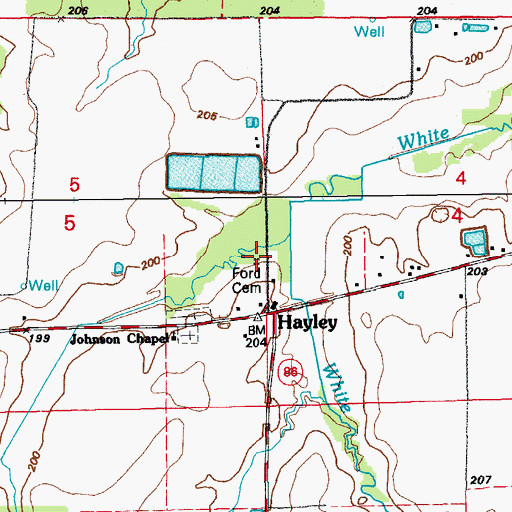Topographic Map of Ford Cemetery, AR