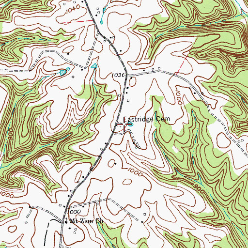 Topographic Map of Eastridge Cemetery, KY