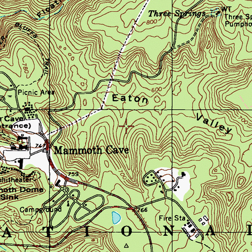 Topographic Map of Eaton Valley, KY