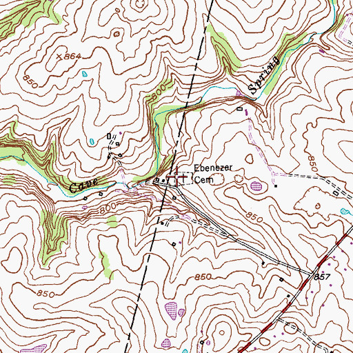 Topographic Map of Ebenezer Cemetery, KY