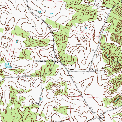 Topographic Map of Ebenezer Church, KY