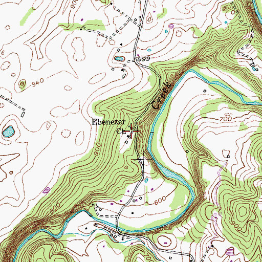 Topographic Map of Ebenezer Church, KY