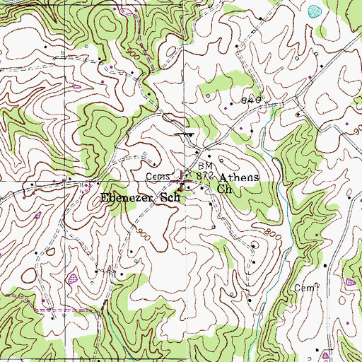 Topographic Map of Ebenezer School, KY