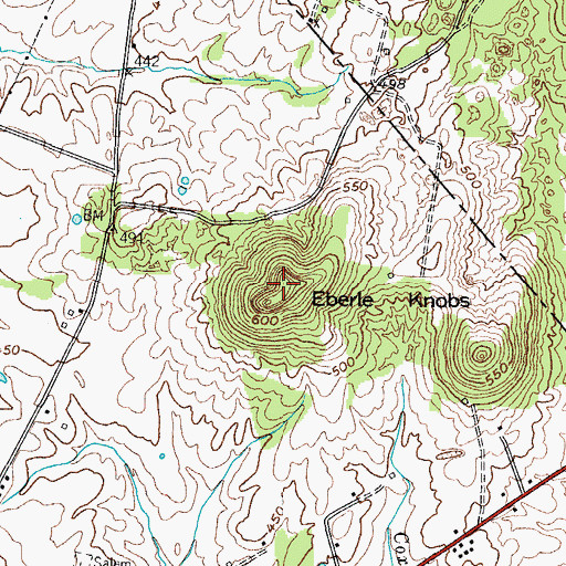 Topographic Map of Eberle Knobs, KY