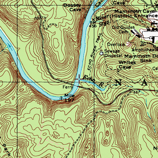Topographic Map of Echo River, KY