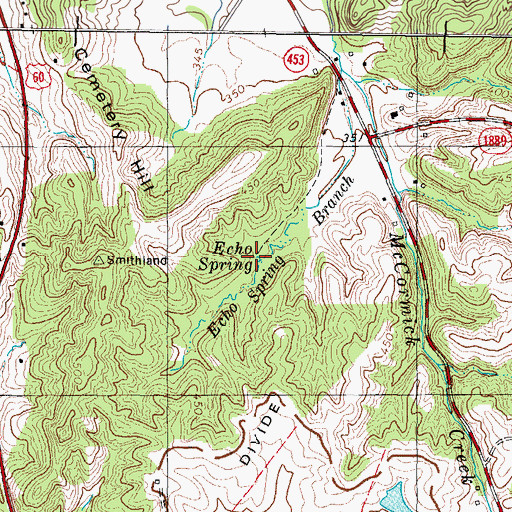 Topographic Map of Echo Spring, KY