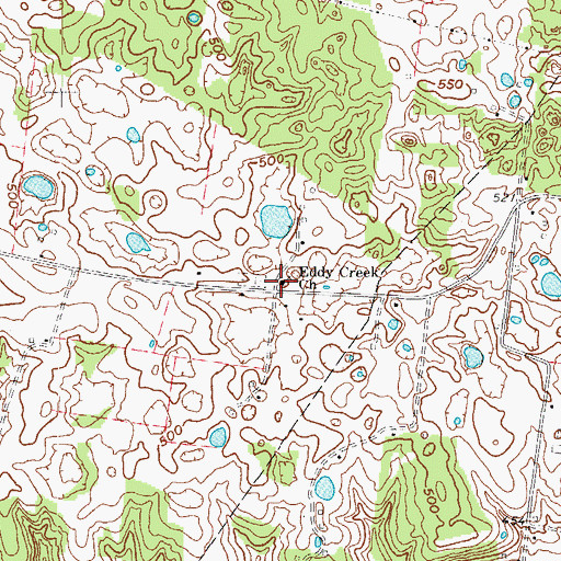 Topographic Map of Eddy Creek Baptist Church, KY