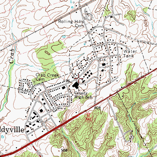 Topographic Map of Eddyville, KY