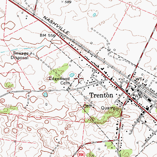 Topographic Map of Edgewood Cemetery, KY