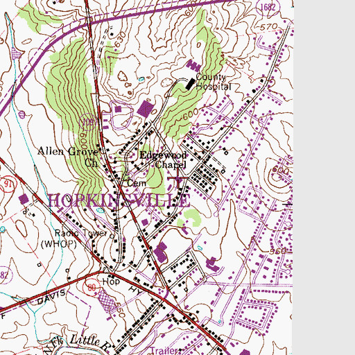 Topographic Map of Edgewood Chapel, KY