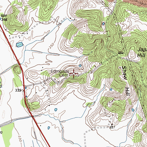 Topographic Map of Edmonds Cemetery, KY