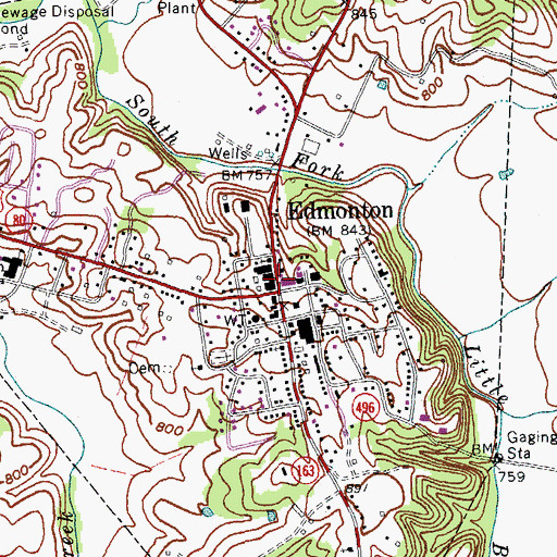 Topographic Map of Edmonton, KY