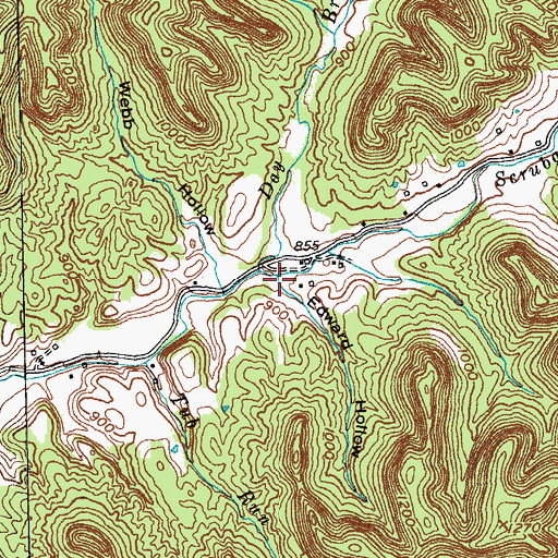 Topographic Map of Edward Hollow, KY