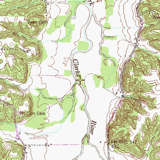 Topographic Map of Edwards Branch, KY