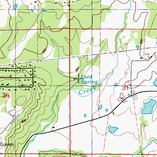 Topographic Map of Ford Spring, AR
