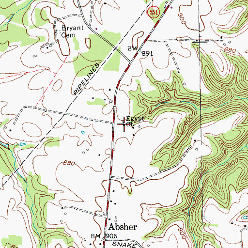 Topographic Map of Egypt Christian Church, KY
