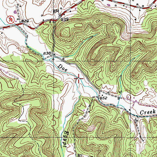 Topographic Map of Egypt Creek, KY