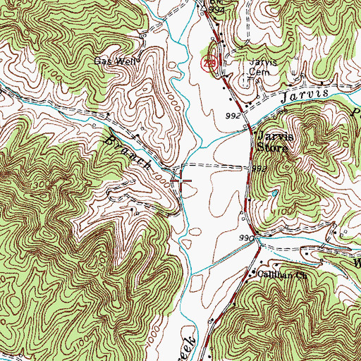 Topographic Map of Elam Branch, KY